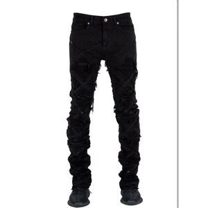 Focus Black Stacked Skinny Flare Double stacked 30 x 38 Jeans